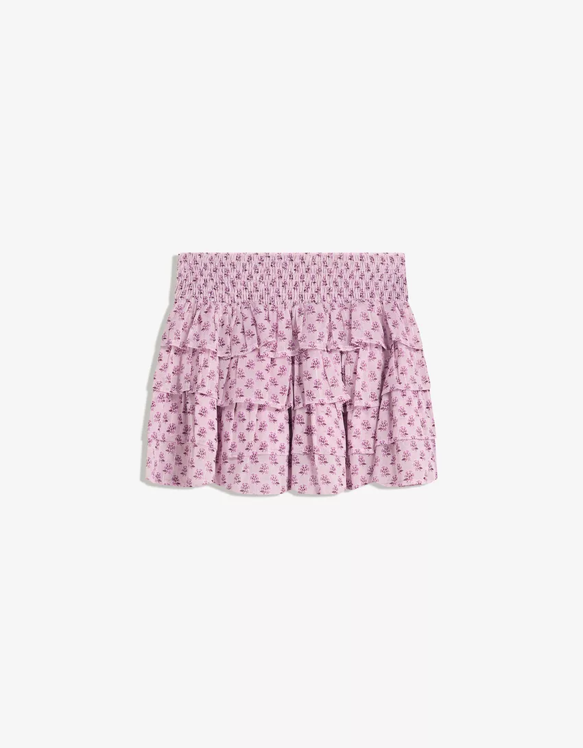 Mini skirt with ruffles