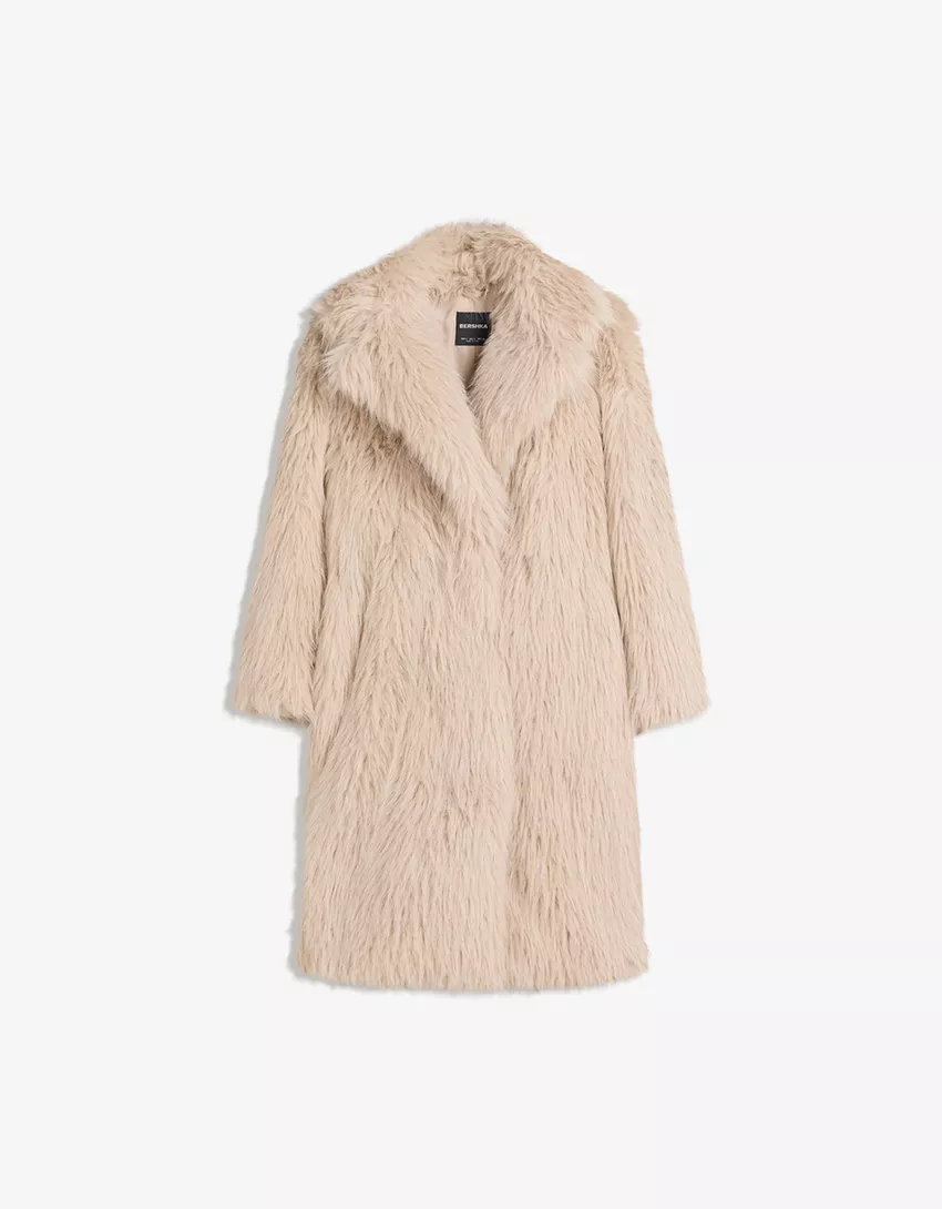 Long faux fur coat