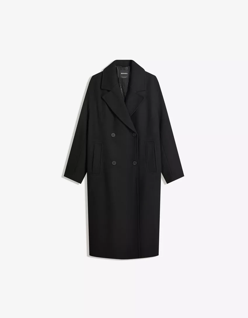 Long drop-shoulder coat