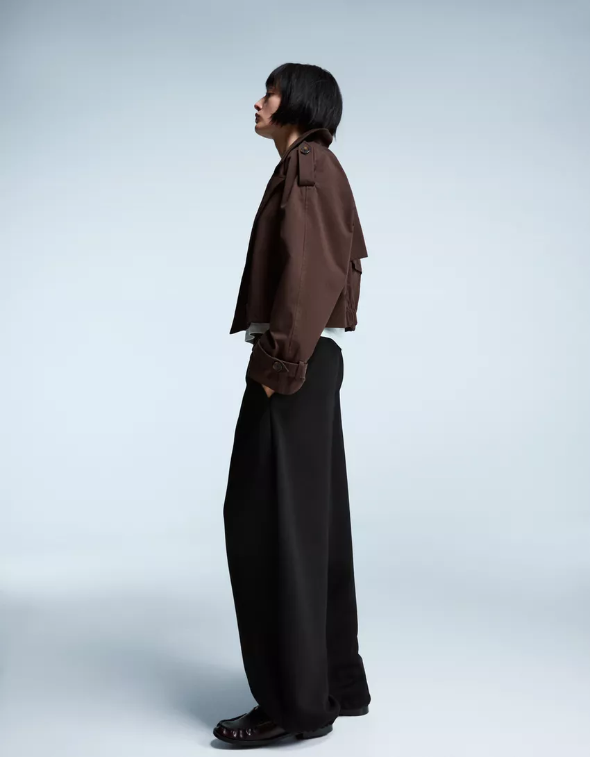 Plush barrel pants with stoppers