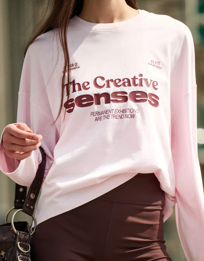 Printed boxy-fit long sleeve T-shirt