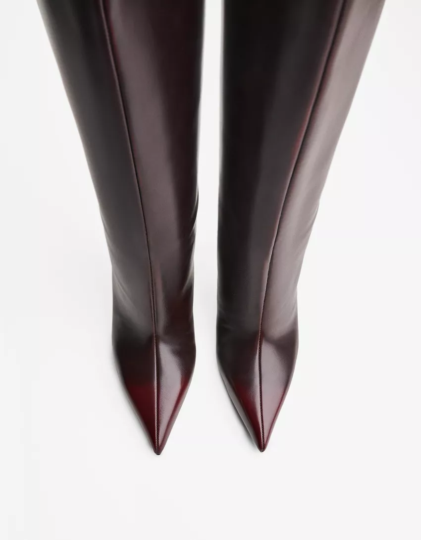 Wide-calf high-heel boots