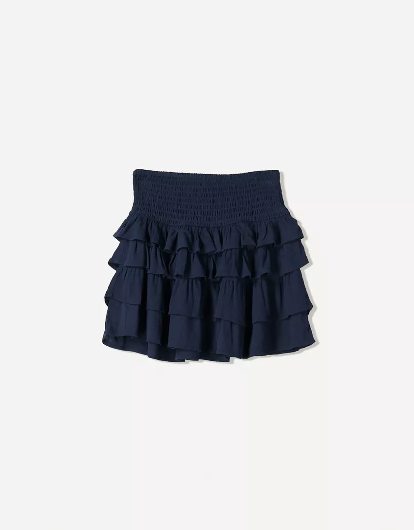 Mini skirt with ruffles