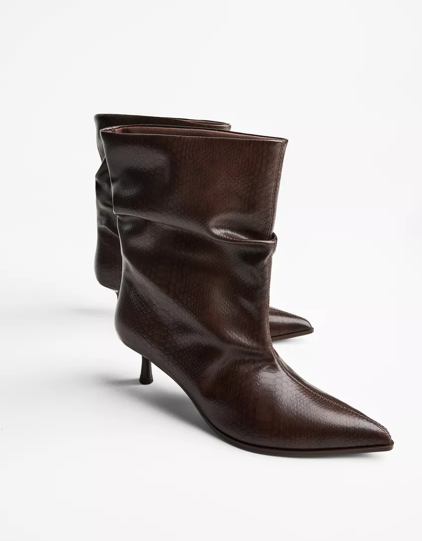Slouchy kitten-heel ankle boots