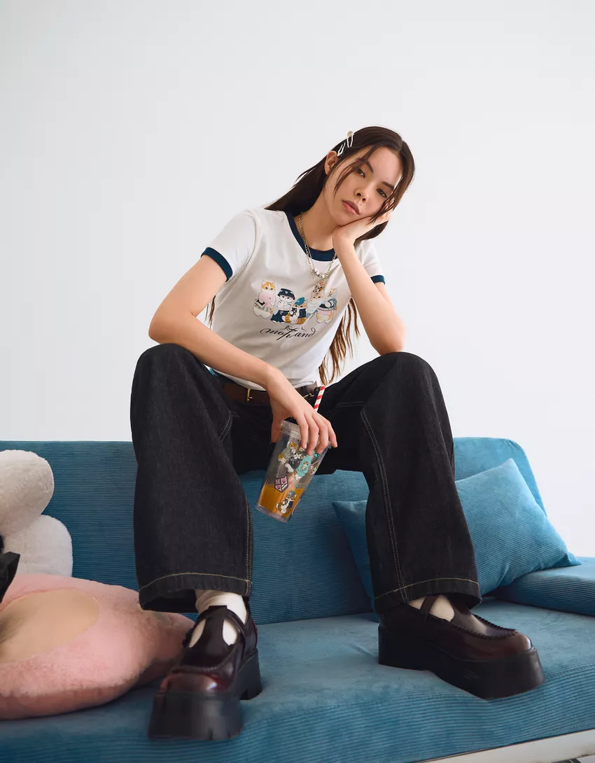 Mofusand print short sleeve T-shirt