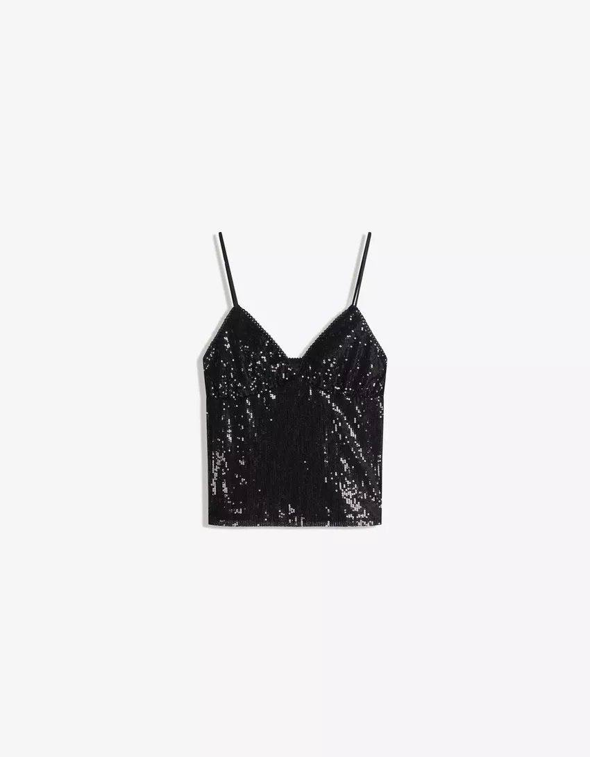Sequined tank top