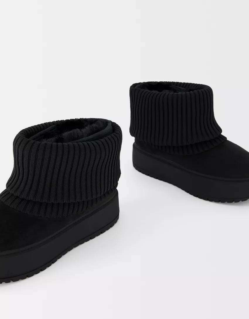 Sock platform ankle boots