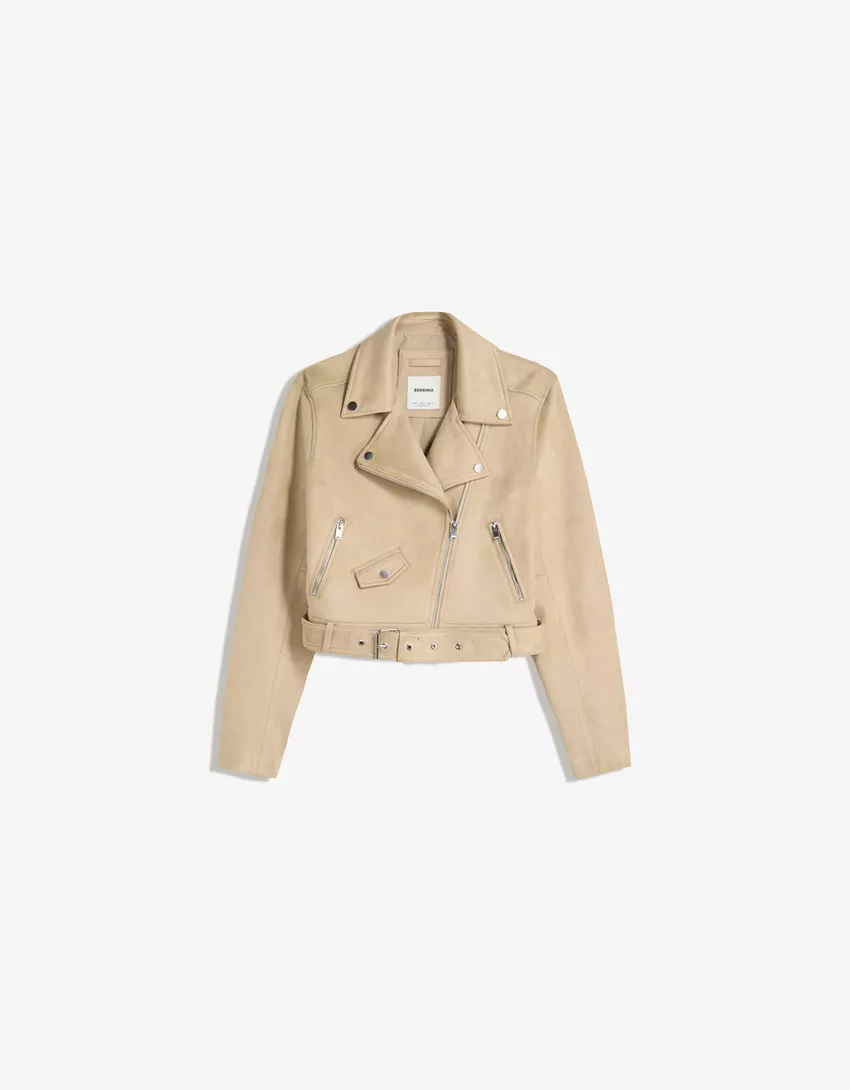 Leather effect biker jacket