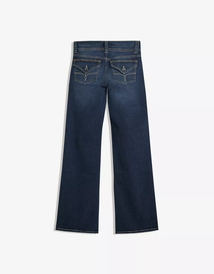 Bootcut jeans with flaps