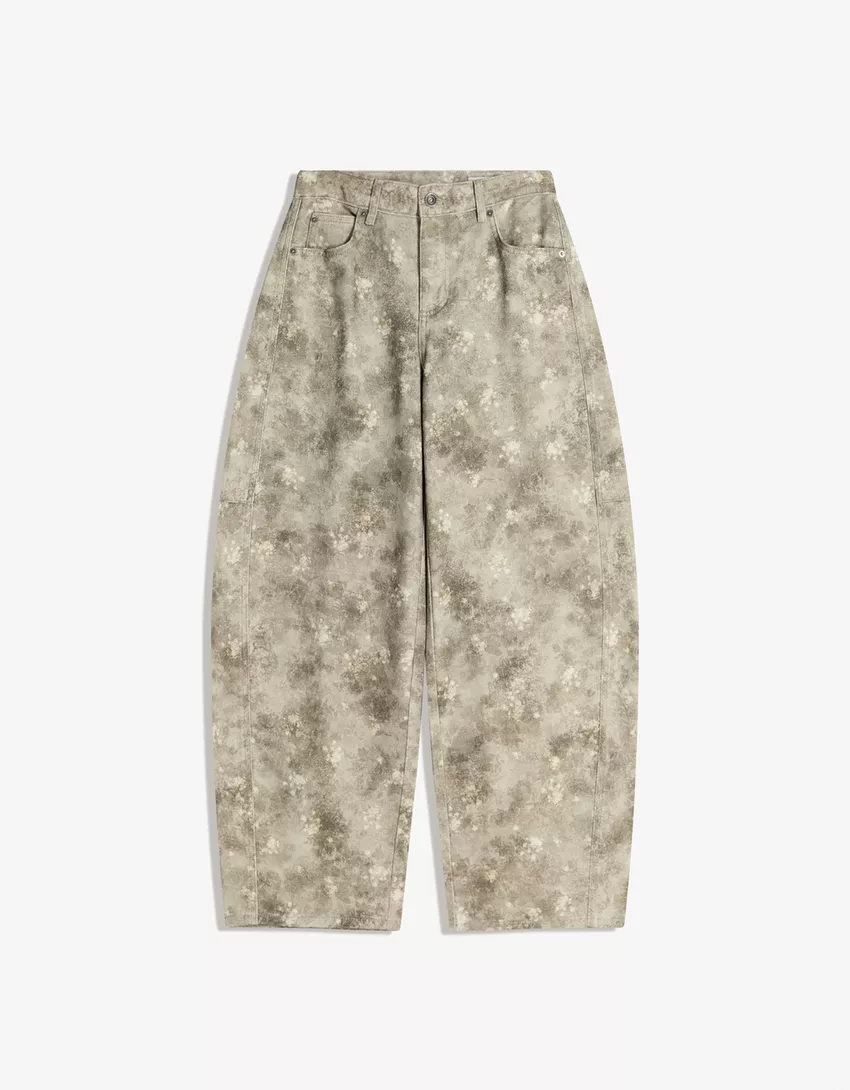 Barrel print trousers