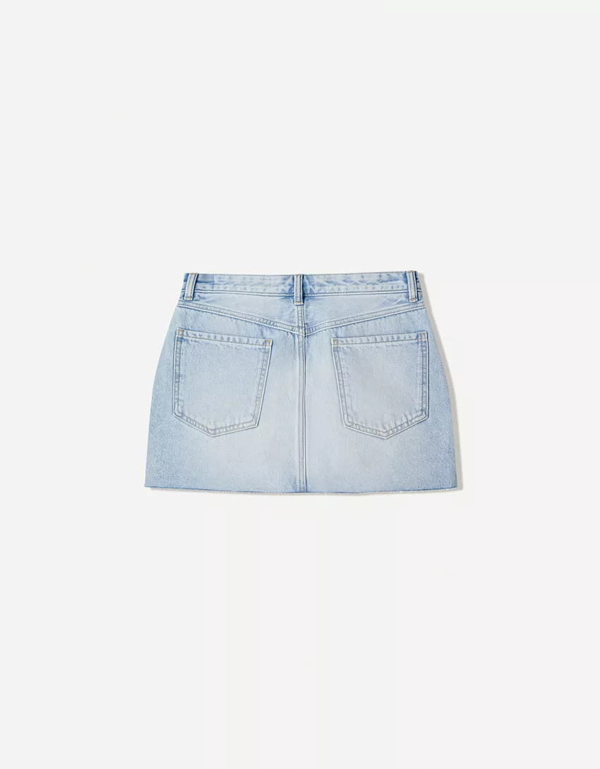 Denim mini skort