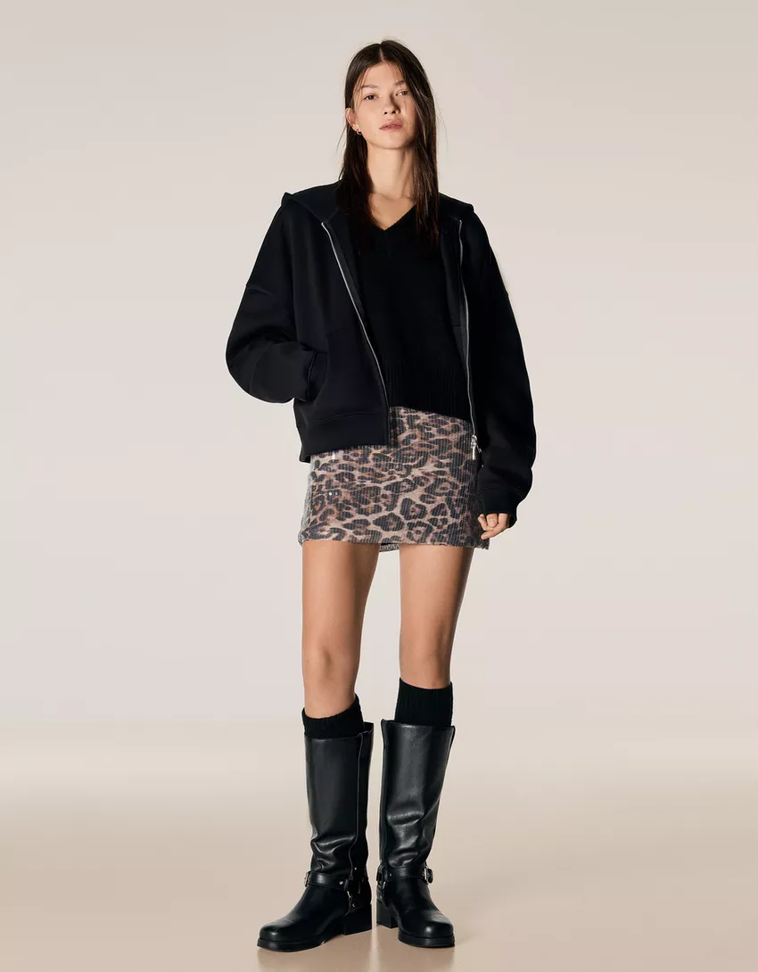 Sequined mini skirt