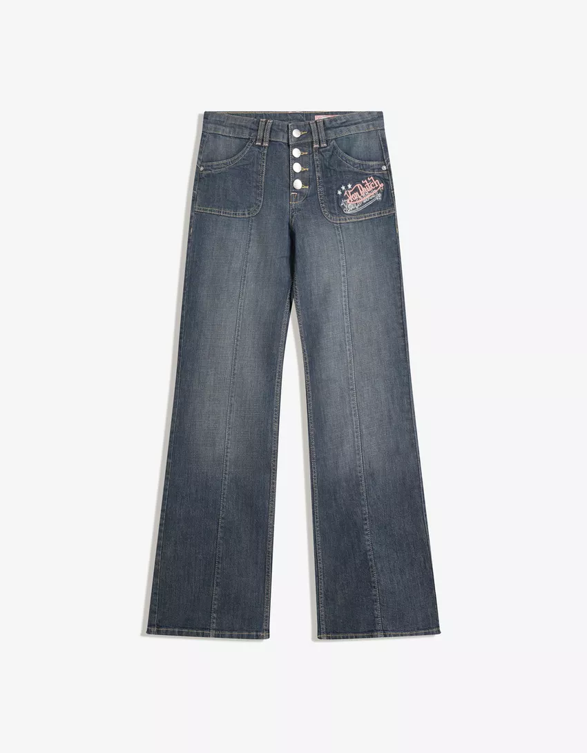 Von Dutch embroidered bootcut jeans