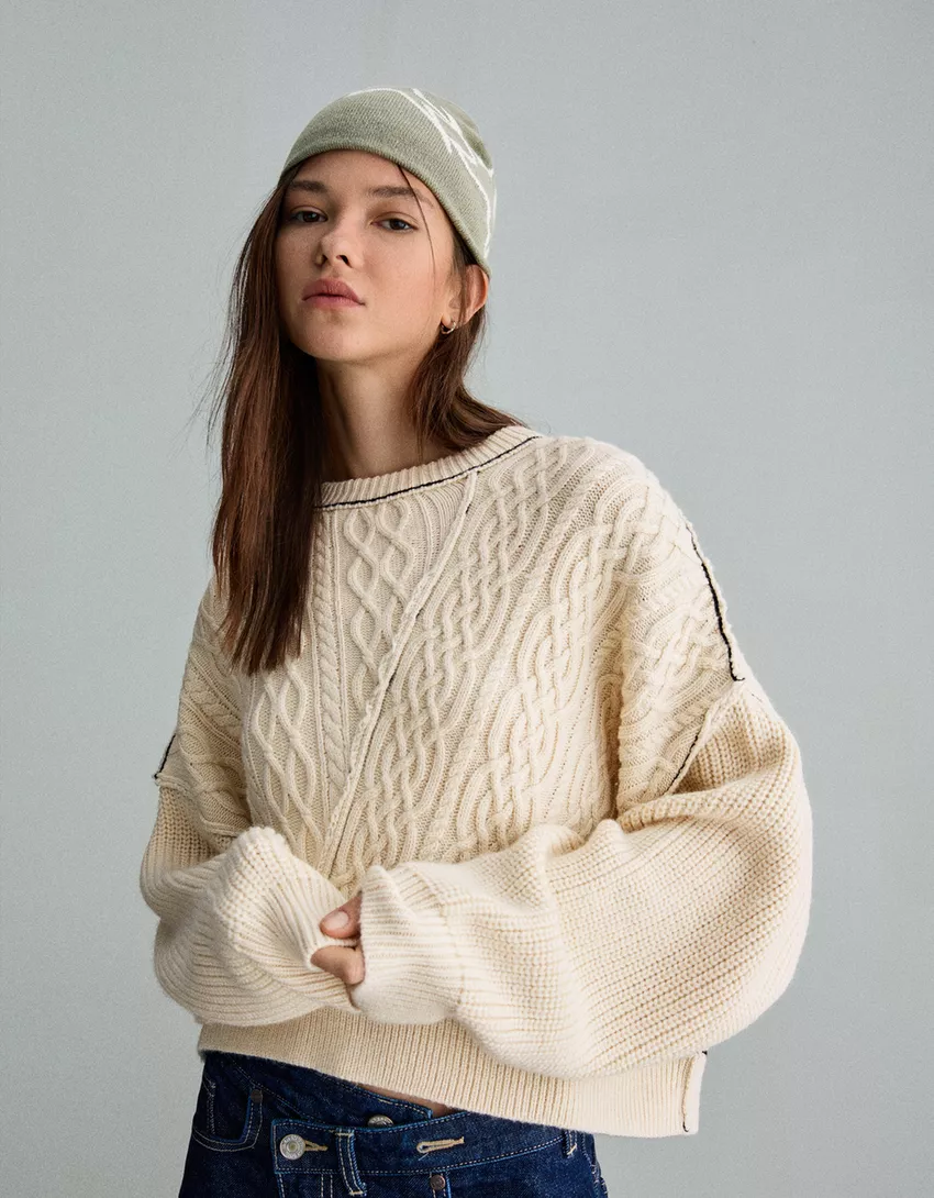 Cable-knit sweater