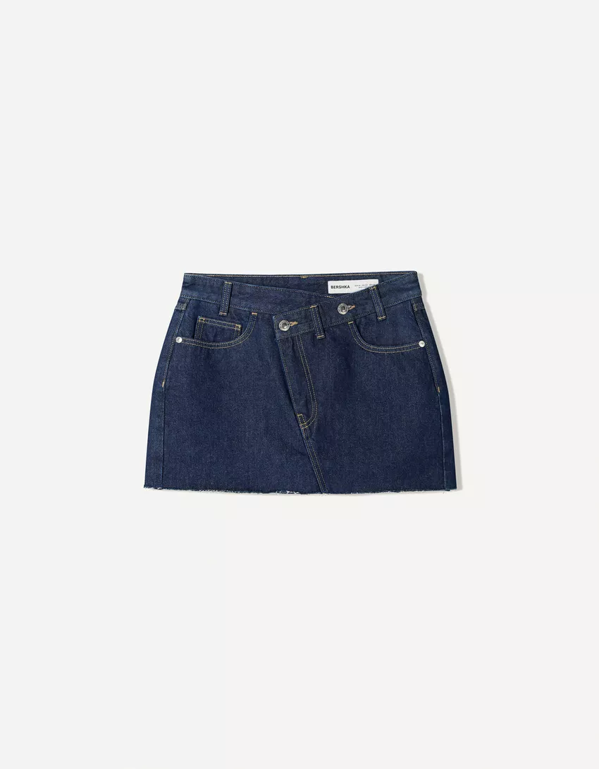 Denim mini skort