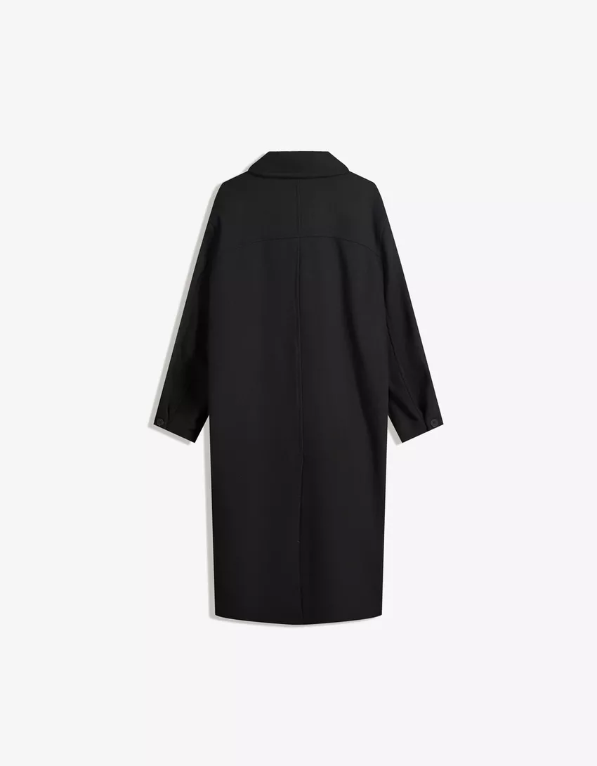 Long drop-shoulder coat