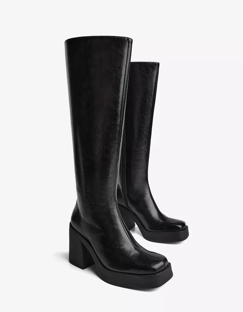 Platform high-heel boots