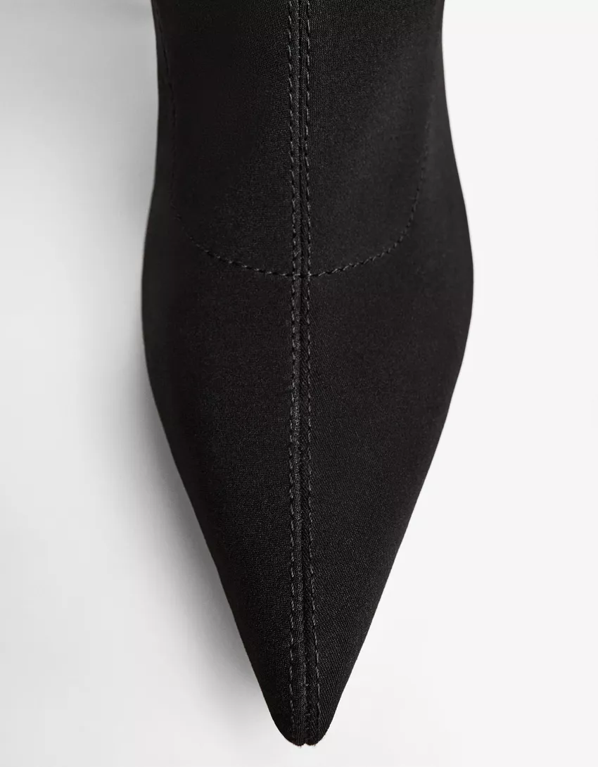 Fabric high-heel boots