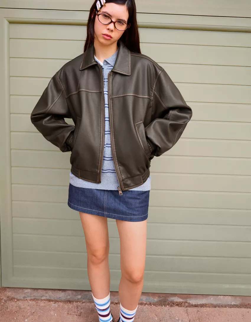 Leather effect jacket