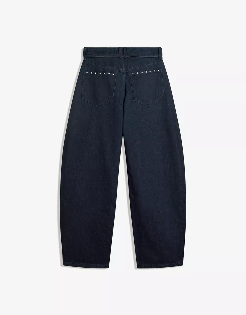 Baggy barrel jeans with studs