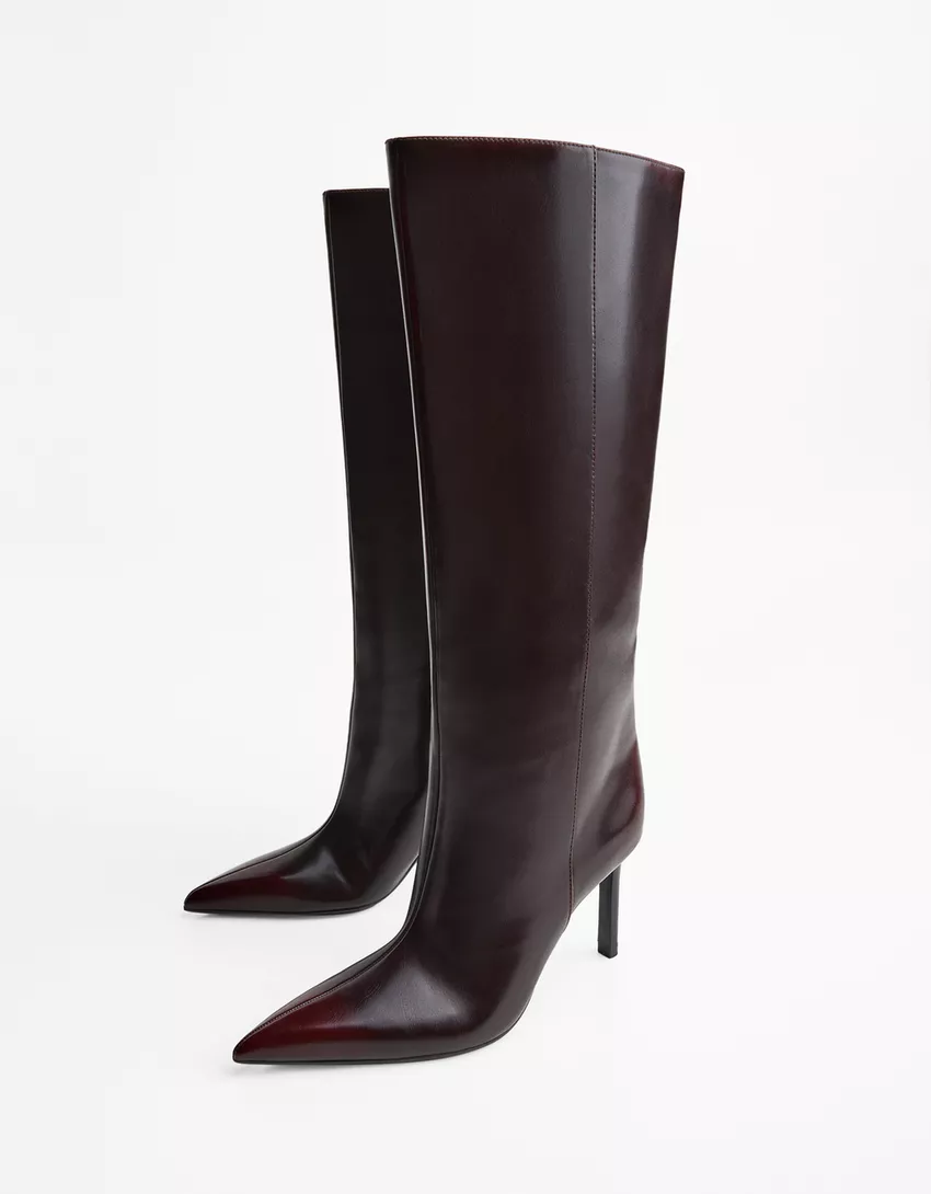 Wide-calf high-heel boots