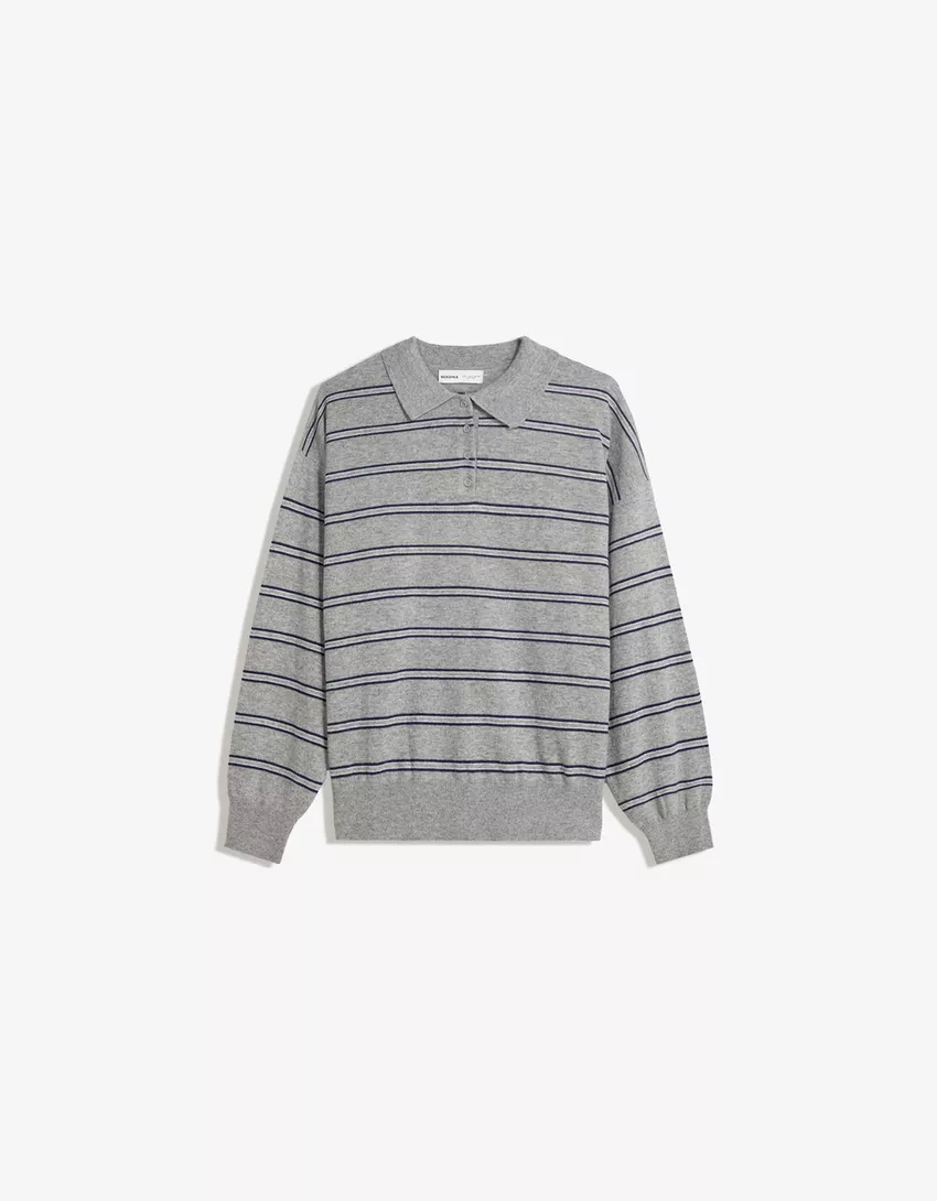 Sweater with polo collar