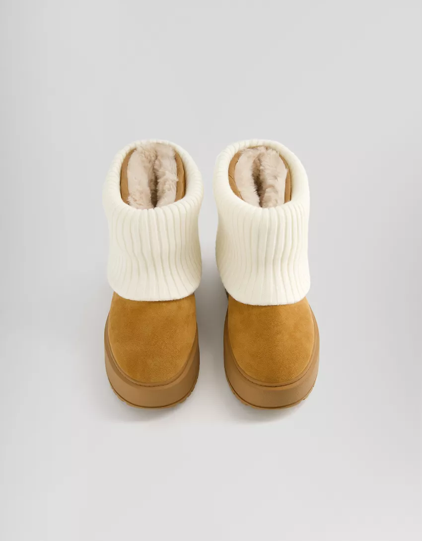 Sock platform ankle boots