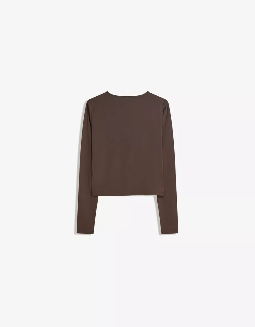 Long sleeve T-shirt with buttons