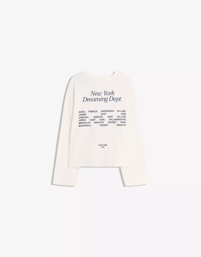 Printed boxy-fit long sleeve T-shirt