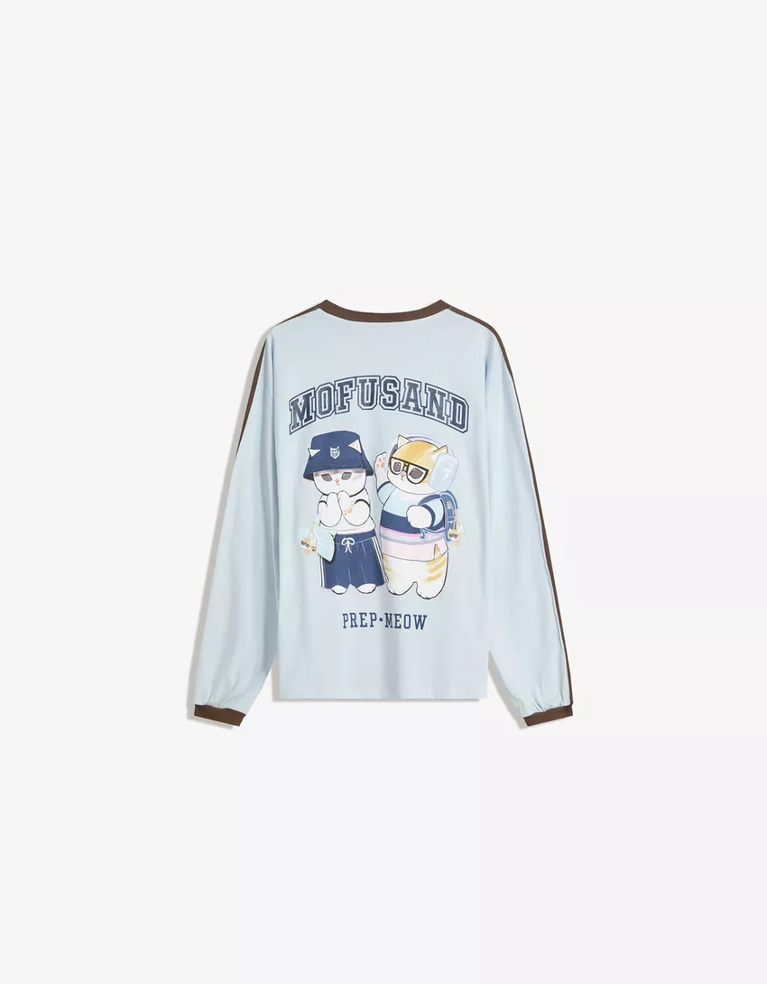 Mofusand print long sleeve T-shirt