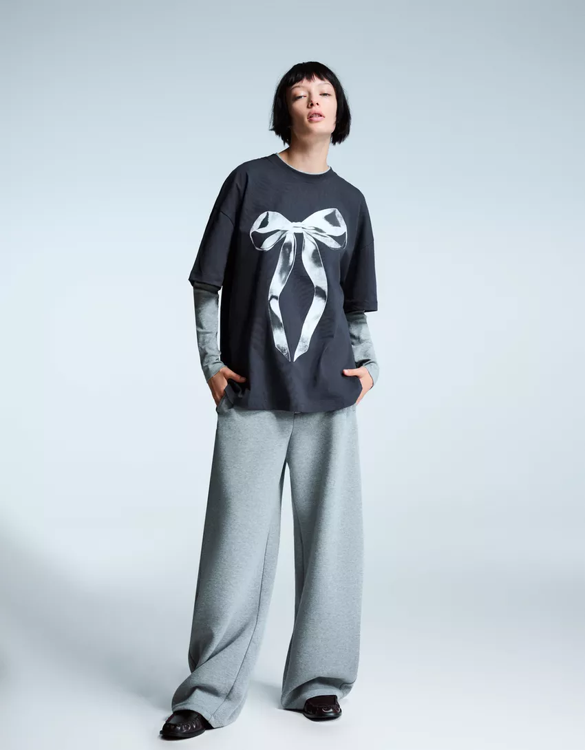 Printed short sleeve oversize T-shirt