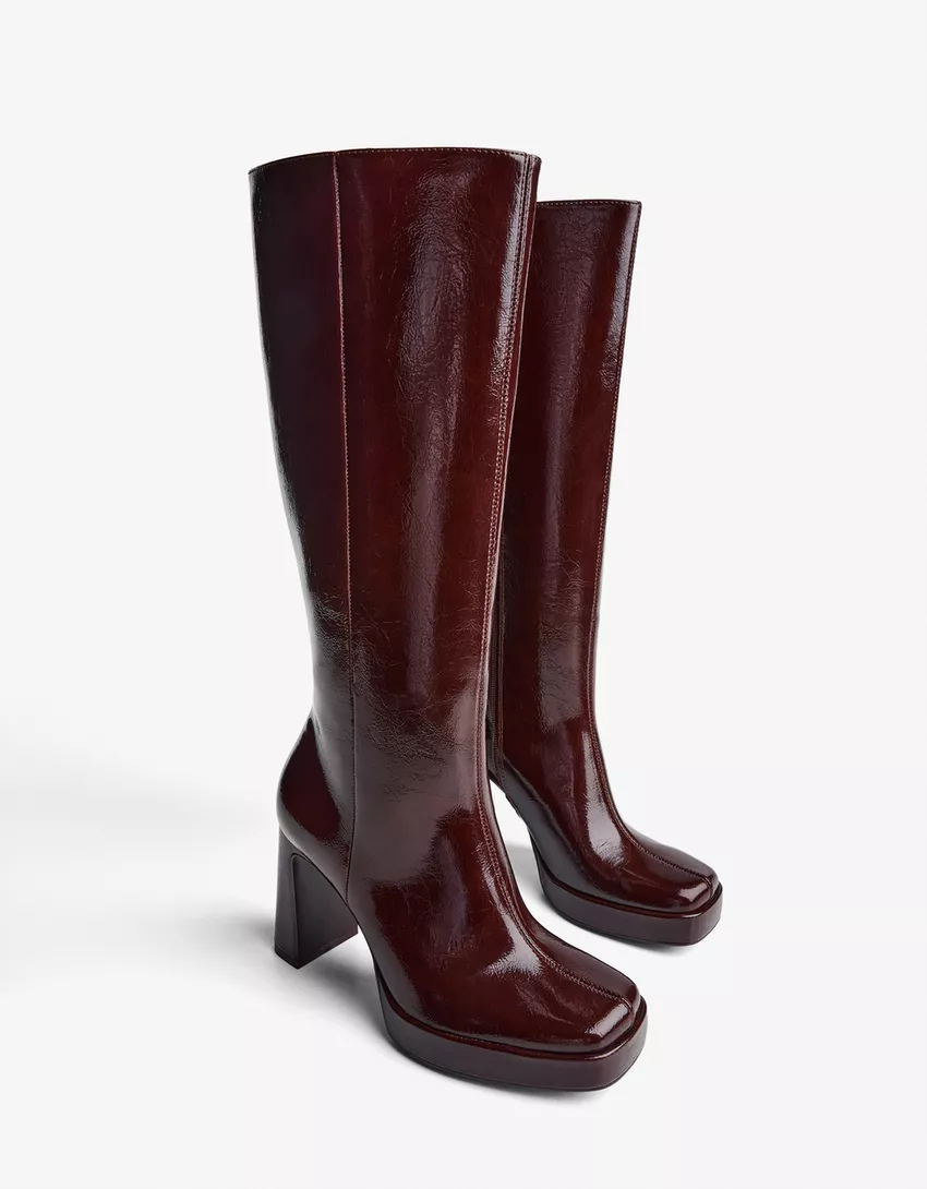 Platform high-heel boots