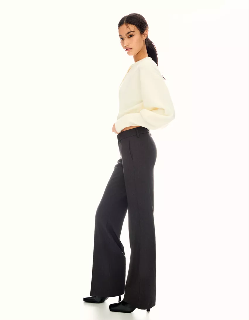 Low-rise boot-cut pants