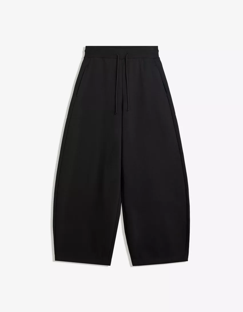 Plush barrel pants with stoppers