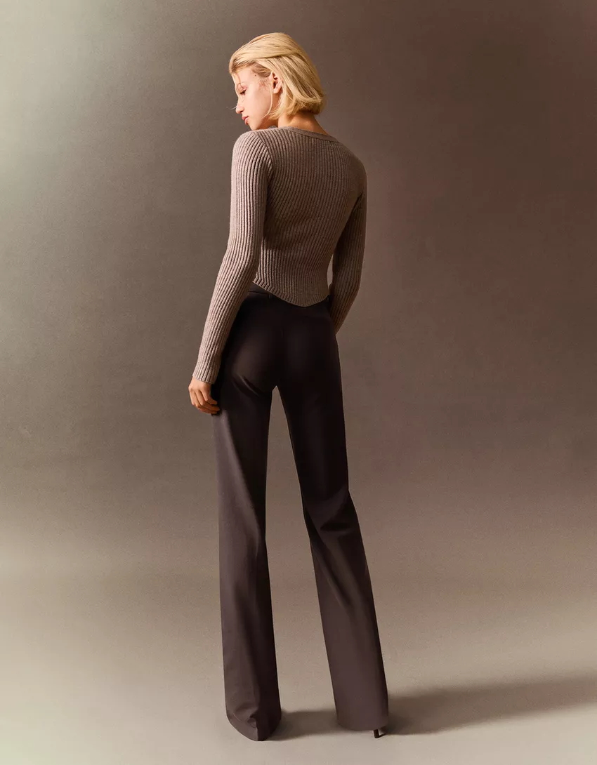 Low-rise boot-cut pants