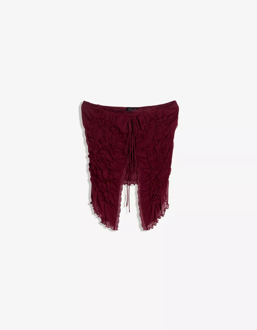 Bandeau top with gathered detail