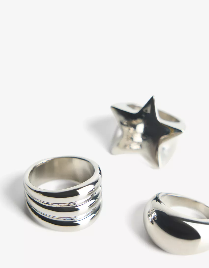 3-pack of star rings