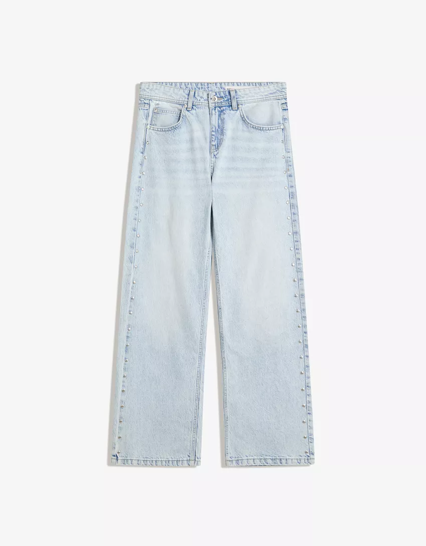 Studded star baggy jeans