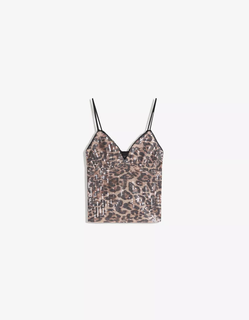 Sequined tank top