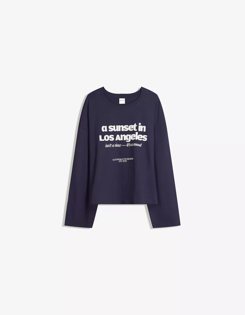 Printed boxy-fit long sleeve T-shirt