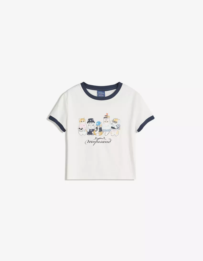 Mofusand print short sleeve T-shirt
