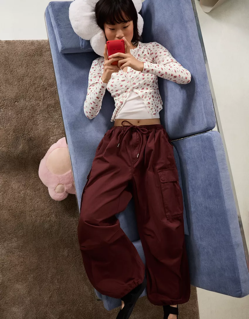 Printed pointelle cardigan