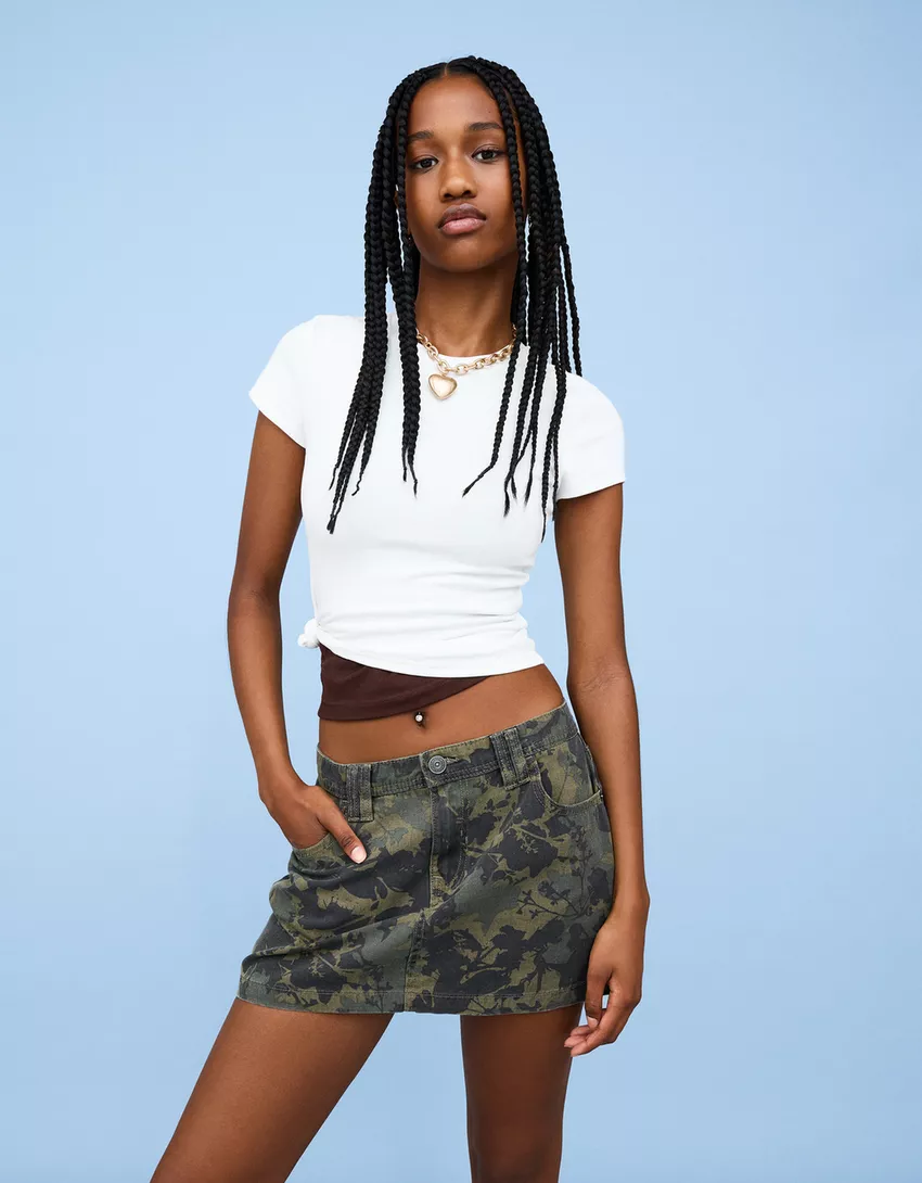 Printed mini skirt