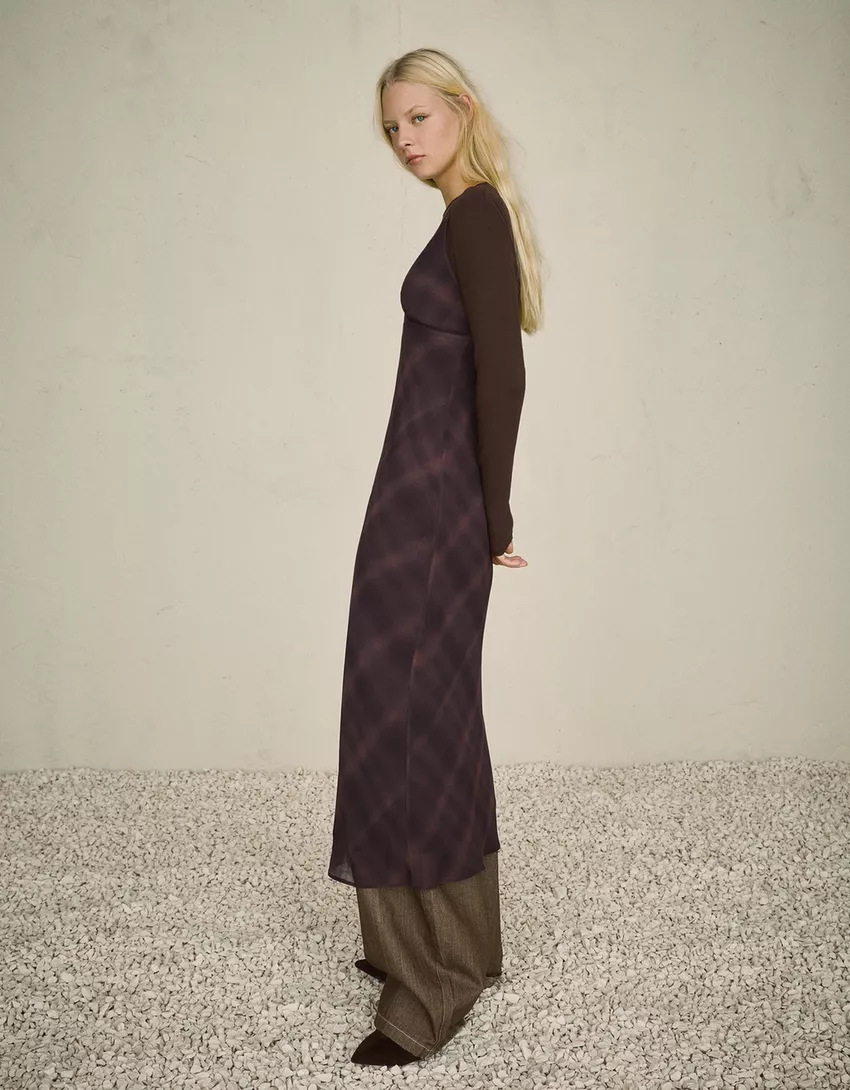 Chiffon blond lace midi dress