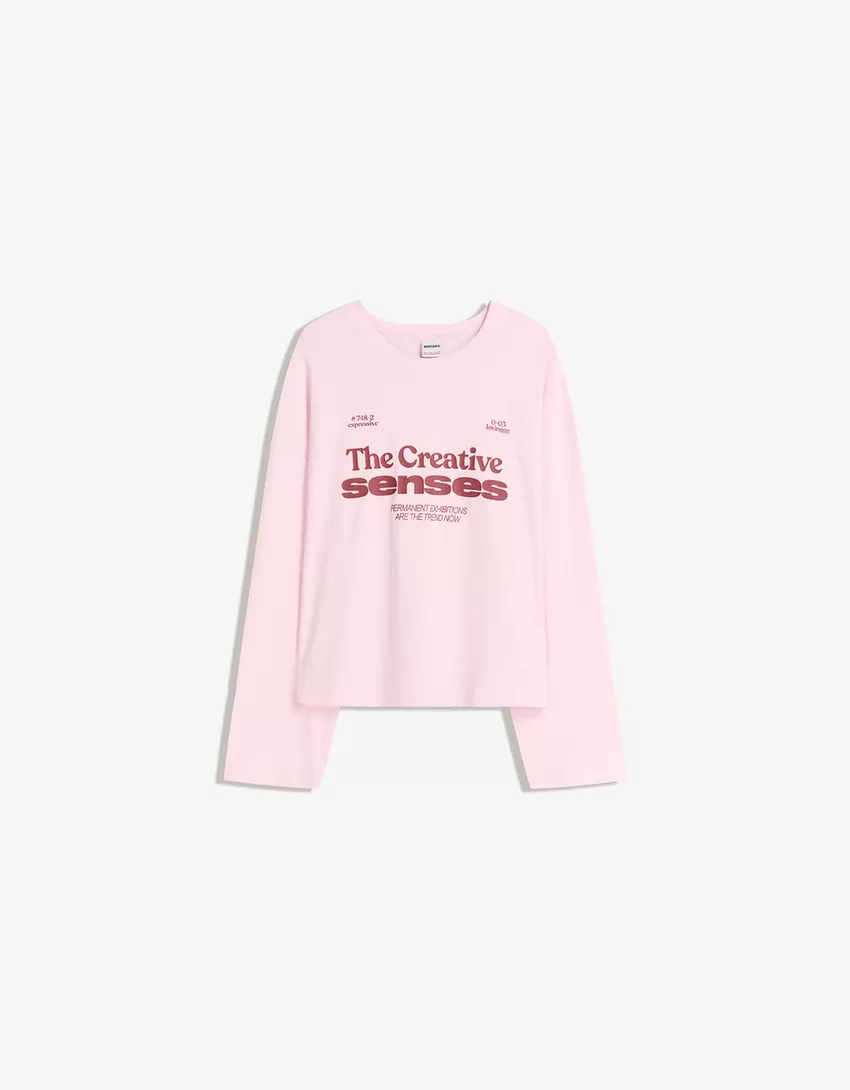 Printed boxy-fit long sleeve T-shirt