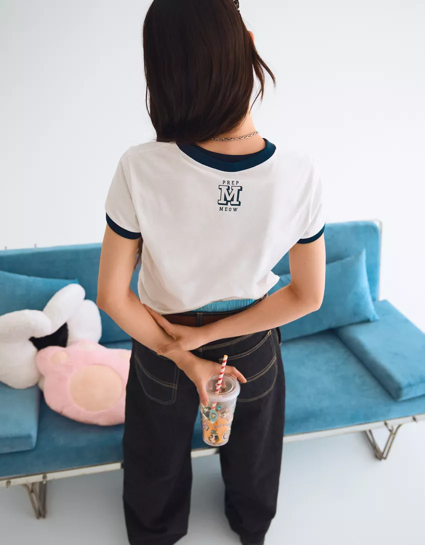 Mofusand print short sleeve T-shirt