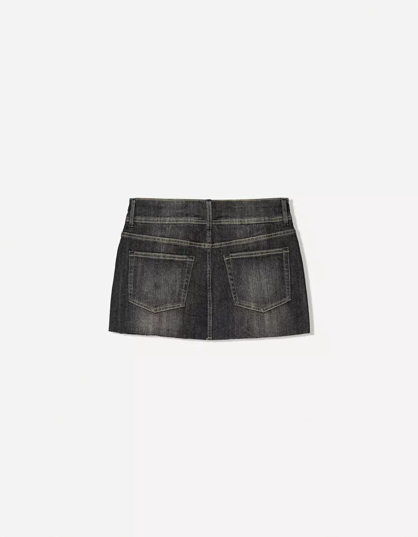 Denim mini skort