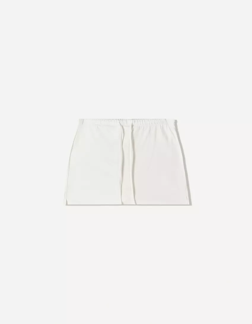 Skort with tied waistband