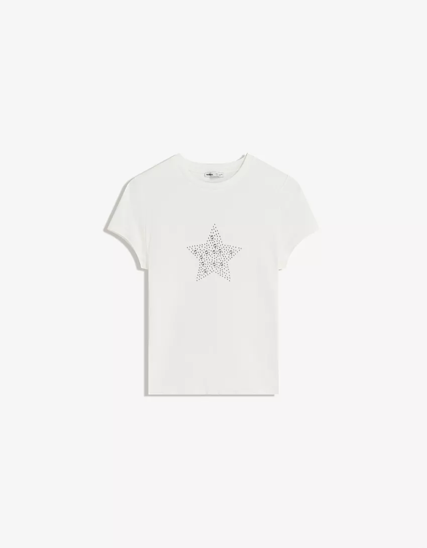 Short sleeve studded T-shirt