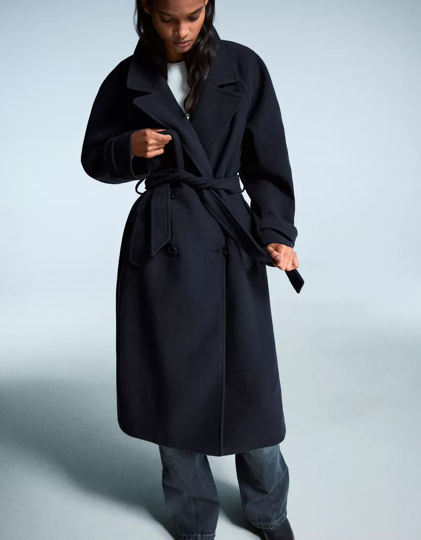Soft trench coat with belt